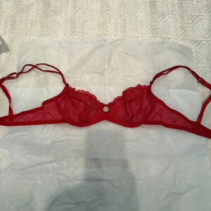 Red Floral Lace Bra, La  Perla, B34